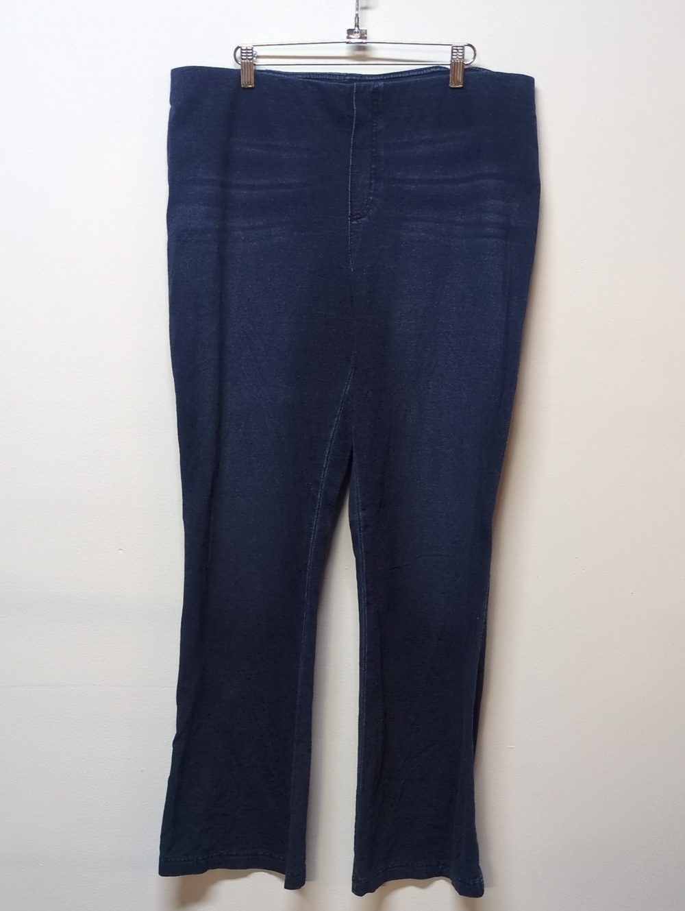 Pure Jill J. Jill Indigo Pull On High Rise Stretch Wide Leg Jean Size L